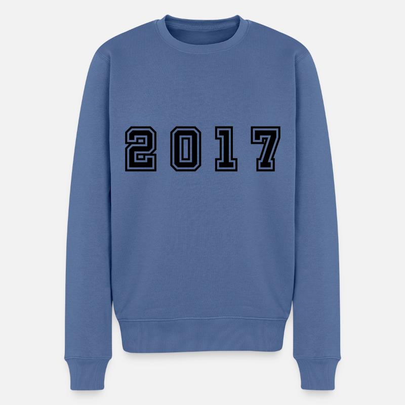 2017 Jahr Zahl - Männer Premium Bio Pullover - Taubenblau