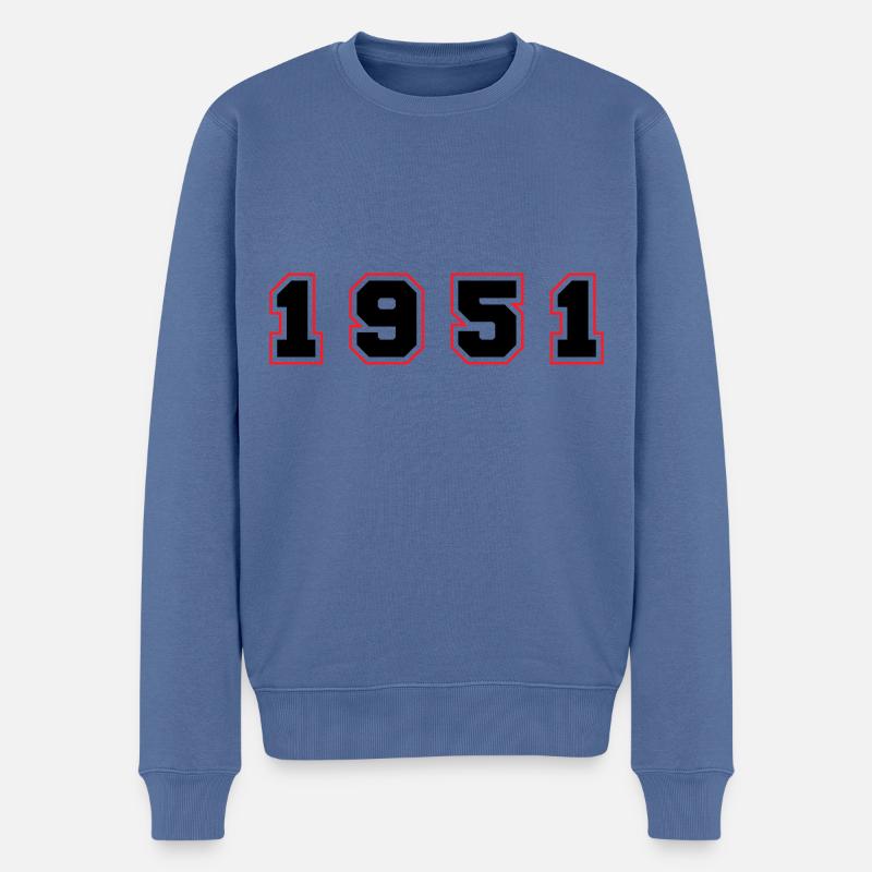 Numéro de l’année 1951 - Pull Premium bio Homme - bleu pigeon
