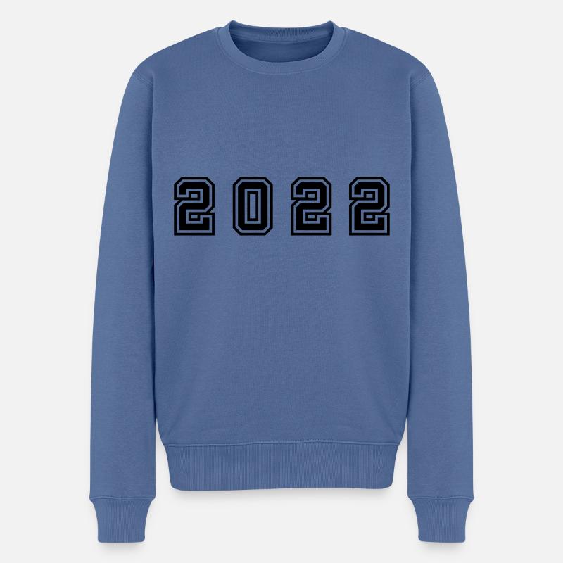 2022 Jahr Zahl - Männer Premium Bio Pullover - Taubenblau