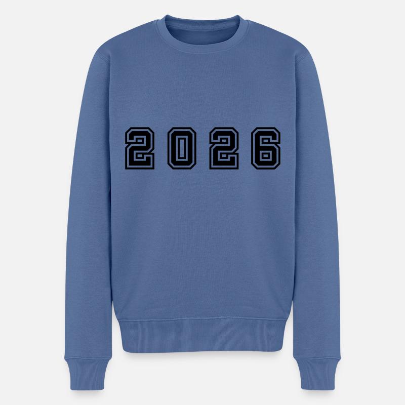 Numéro de l’année 2026 - Pull Premium bio Homme - bleu pigeon