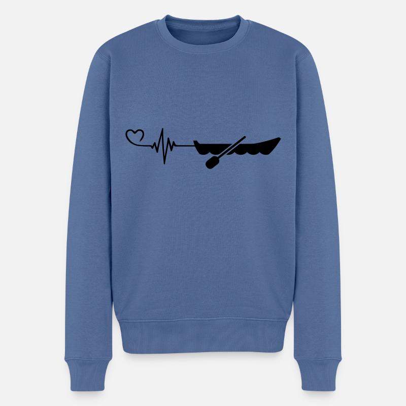 Bateau Heartbeat - Pull Premium bio Homme - bleu pigeon
