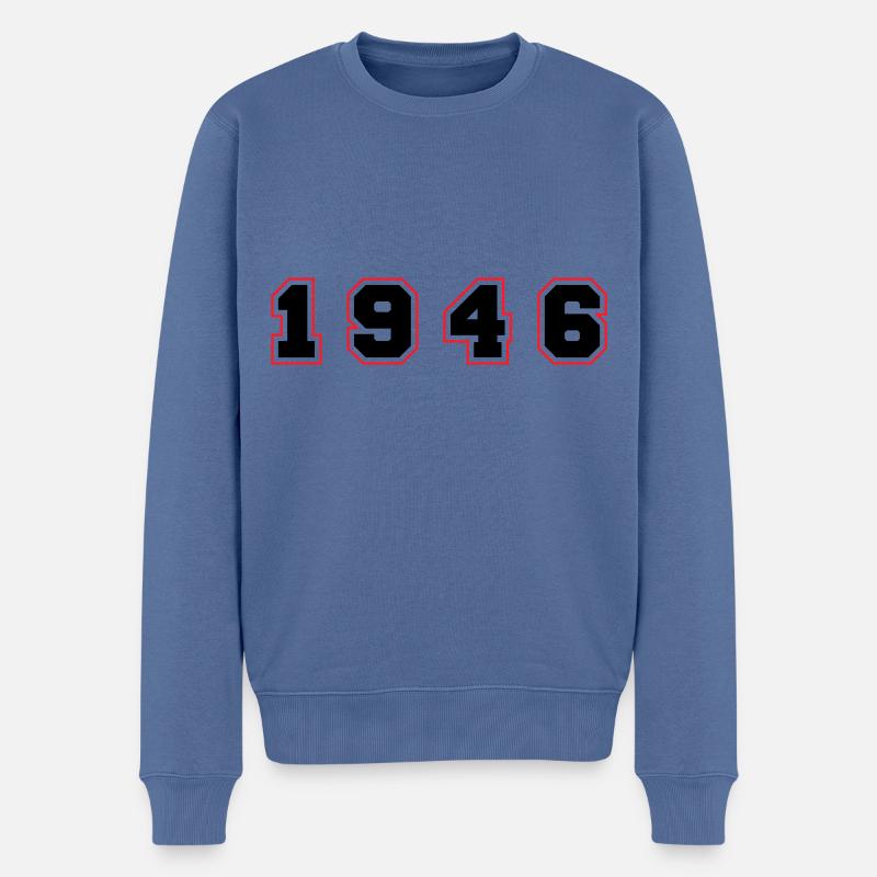 Numéro de l’année 1946 - Pull Premium bio Homme - bleu pigeon