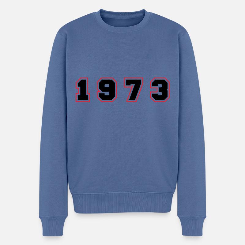 Numéro de l’année 1973 - Pull Premium bio Homme - bleu pigeon