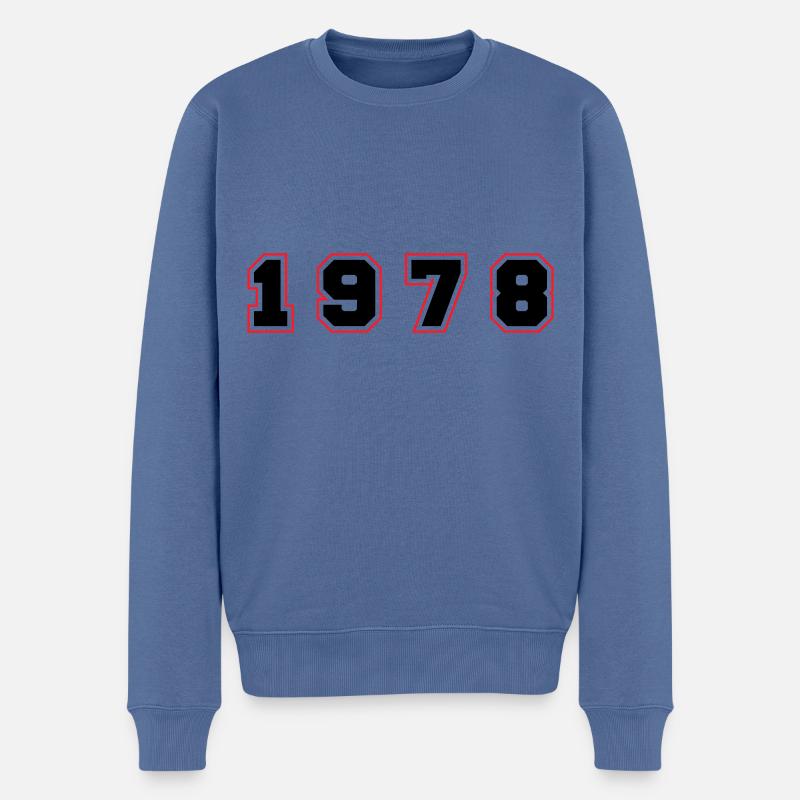 Numéro de l’année 1978 - Pull Premium bio Homme - bleu pigeon