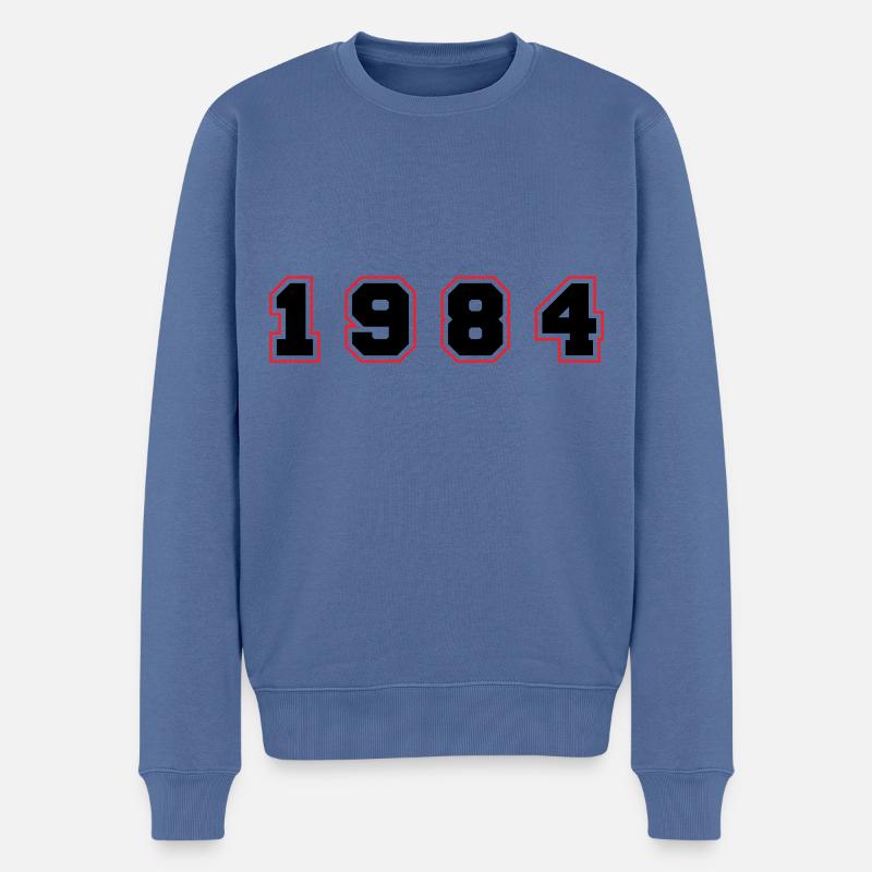 Numéro de l’année 1984 - Pull Premium bio Homme - bleu pigeon
