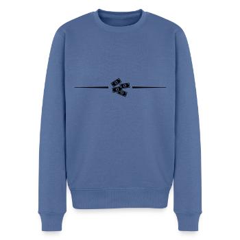 Cash Money Linie - Männer Premium Bio Pullover - Taubenblau - Vorne - Nico (187cm)