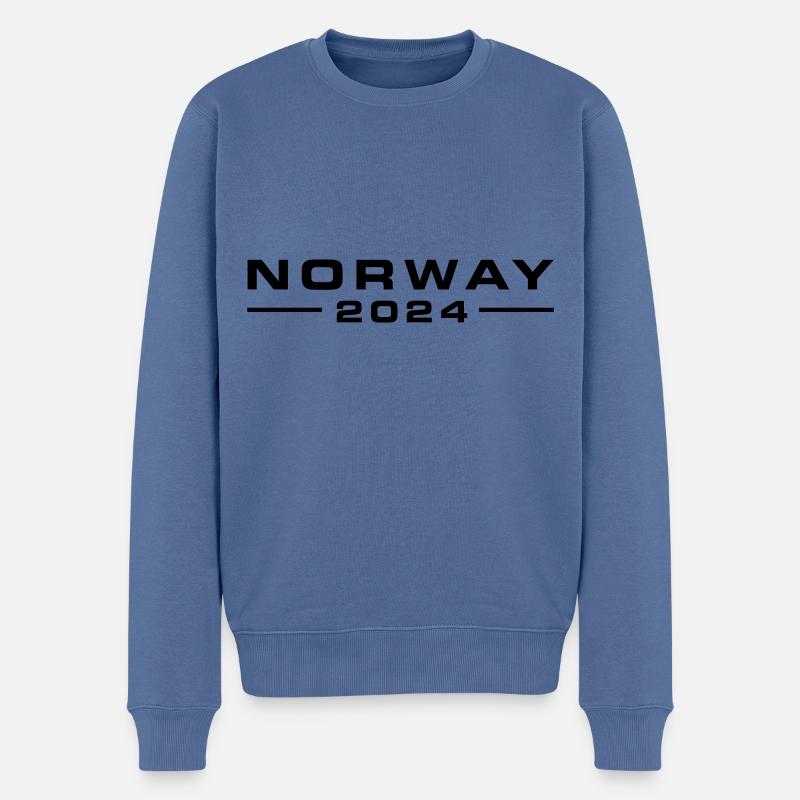 Norwegen 2024 - Männer Premium Bio Pullover - Taubenblau