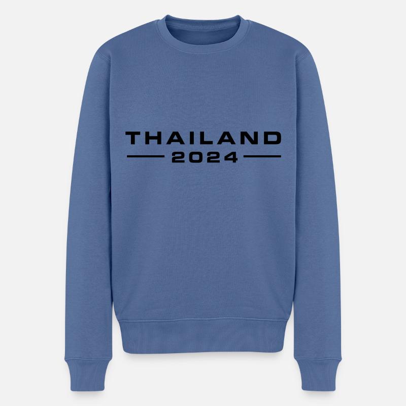 Thaïlande 2024 - Pull Premium bio Homme - bleu pigeon