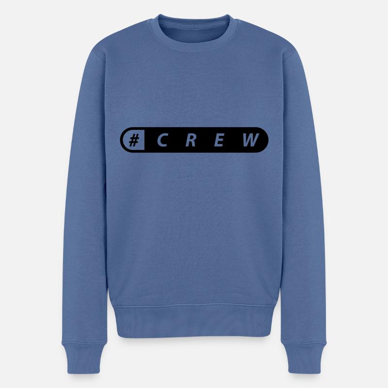crew - Männer Premium Bio Pullover - Taubenblau