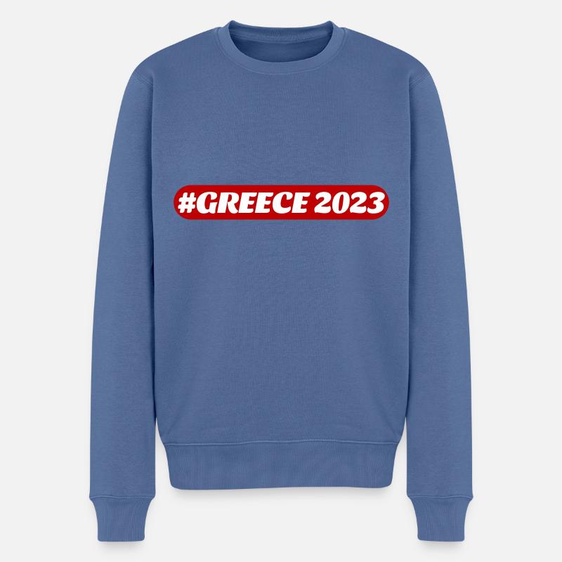 Grèce 2023 - Pull Premium bio Homme - bleu pigeon