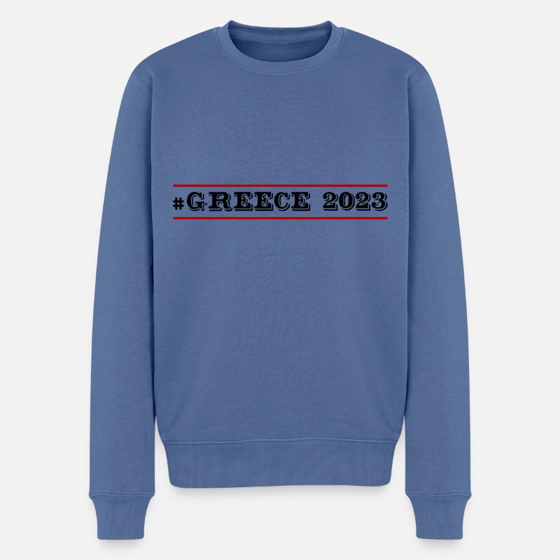 Grèce 2023 - Pull Premium bio Homme - bleu pigeon