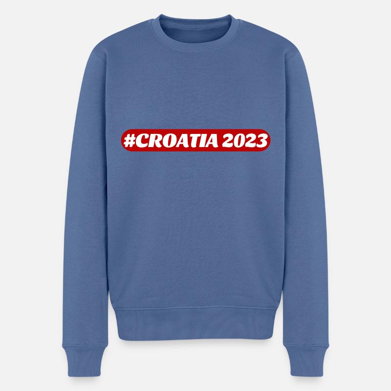 Croatie 2023 - Pull Premium bio Homme - bleu pigeon