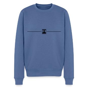 Briefmarke Linie - Männer Premium Bio Pullover - Taubenblau - Vorne - Nico (187cm)