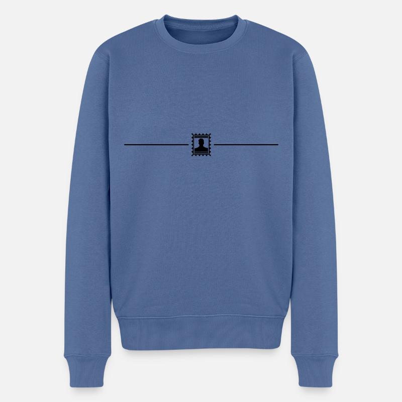 Ligne de timbre - Pull Premium bio Homme - bleu pigeon