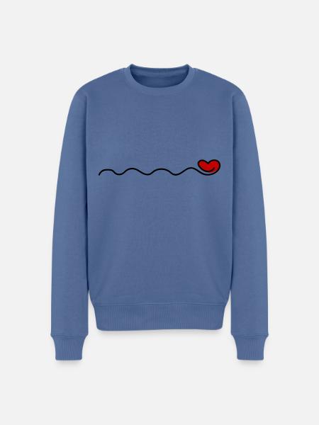 herz ornamente - Männer Premium Bio Pullover - Taubenblau