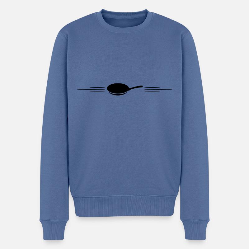 Ligne de panoramique - Pull Premium bio Homme - bleu pigeon