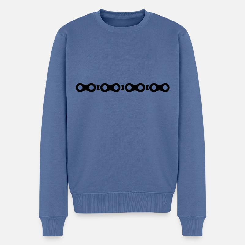 Fahrrad Kette - Männer Premium Bio Pullover - Taubenblau