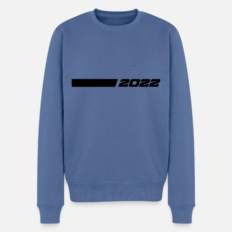Ligne 2022 - Pull Premium bio Homme - bleu pigeon