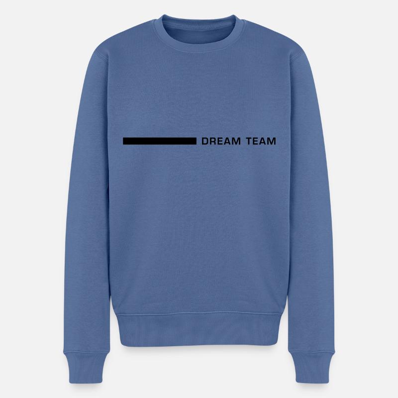 Dream Team - Männer Premium Bio Pullover - Taubenblau