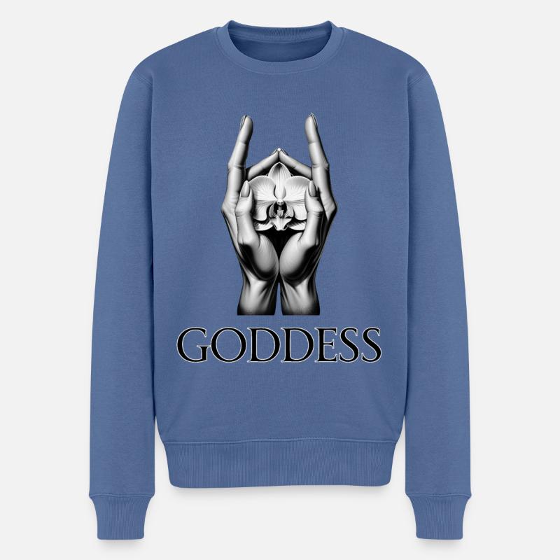 GODDESS (Untertitel) #054 - Männer Premium Bio Pullover - Taubenblau