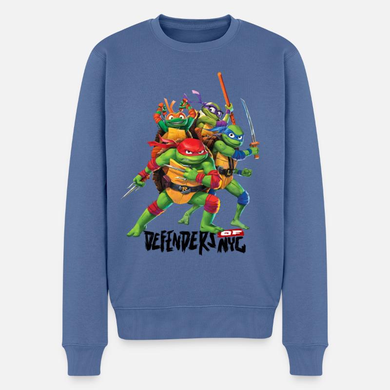 TMNT Mutant Mayhem Alle Turtles - Männer Premium Bio Pullover - Taubenblau