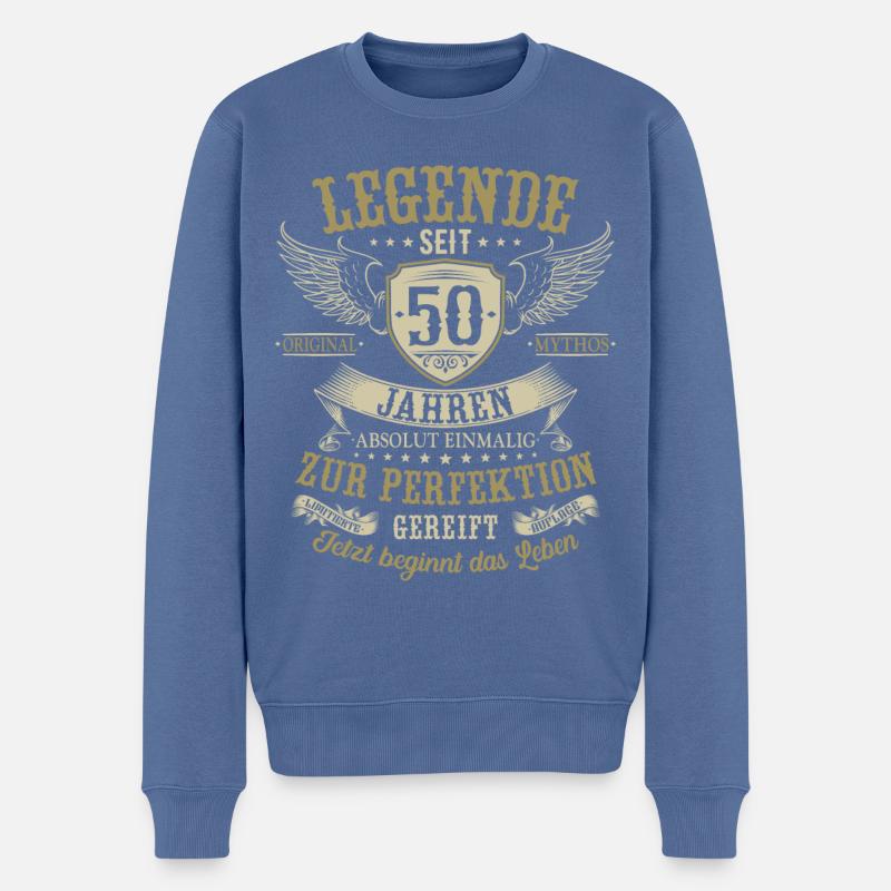 50 Geburtstag Legende Geburtstagsspruch 50 Jahre - Männer Premium Bio Pullover - Taubenblau