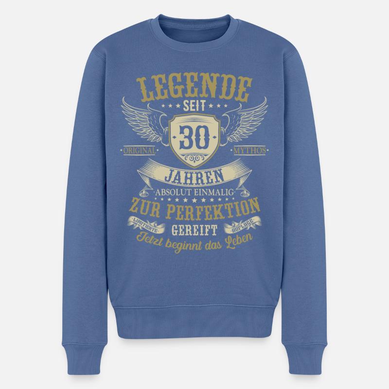 30 Geburtstag Legende Geburtstagsspruch 30 Jahre - Männer Premium Bio Pullover - Taubenblau