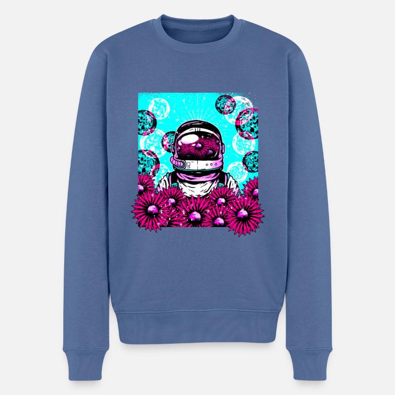 Fleurs d'astronaute - Pull Premium bio Homme - bleu pigeon