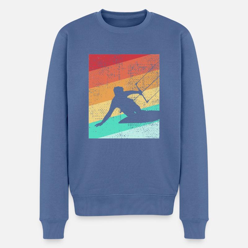Kitesurfer kite kiteboard kitesurfing - Pull Premium bio Homme - bleu pigeon