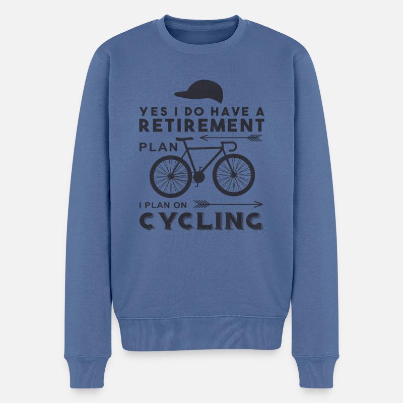Lustige Radfahrer Sprüche - Männer Premium Bio Pullover - Taubenblau