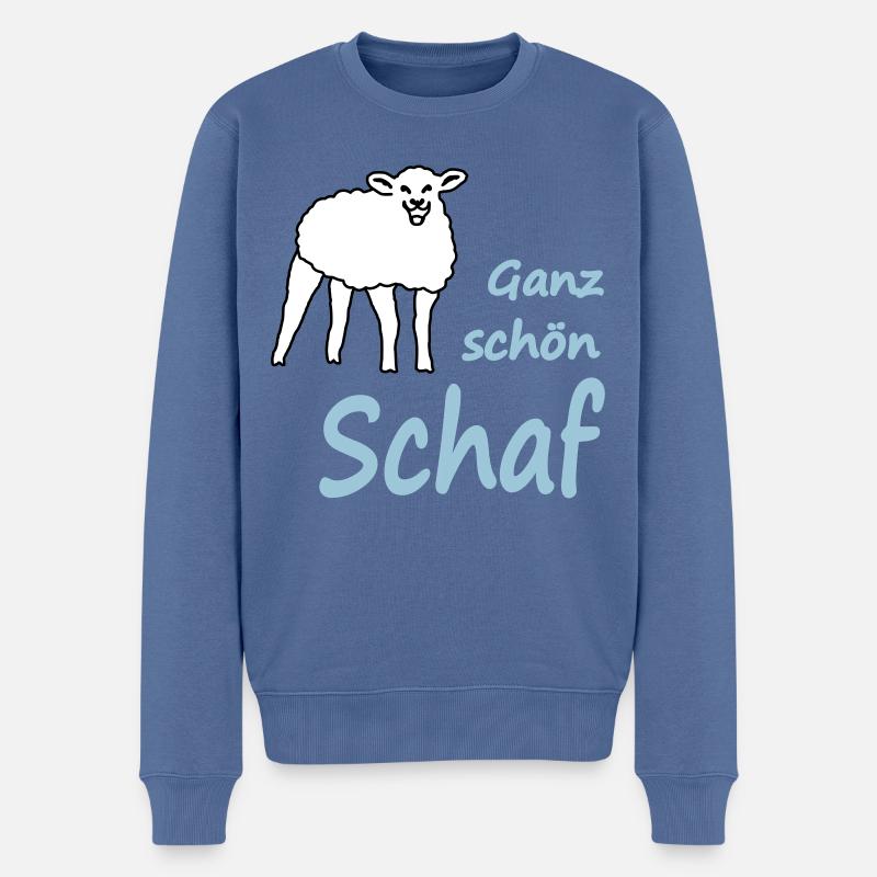 Ganz schön Schaf - Männer Premium Bio Pullover - Taubenblau
