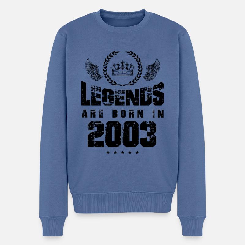 2003 legends born in - Pull Premium bio Homme - bleu pigeon