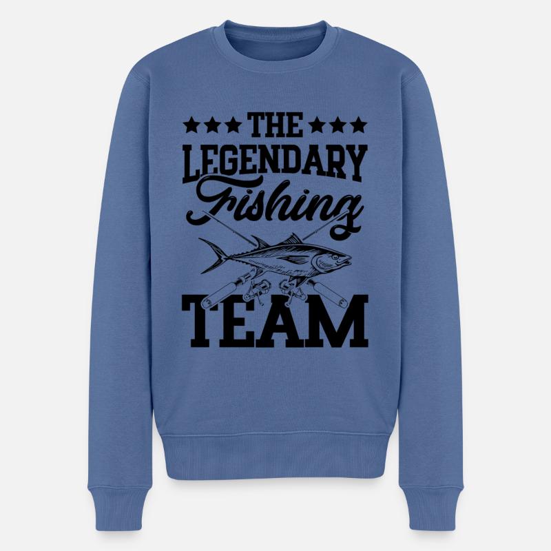 Legendary Fishing Team - Männer Premium Bio Pullover - Taubenblau