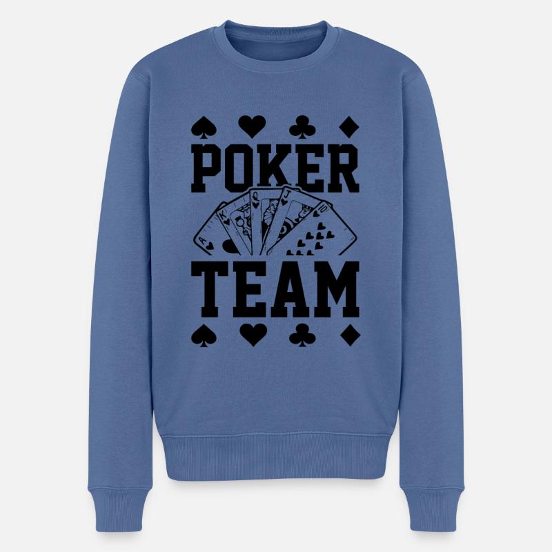Équipe de poker - Pull Premium bio Homme - bleu pigeon