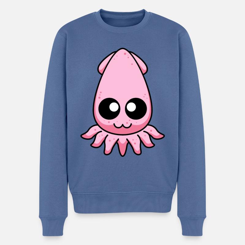 Squid Comic Animal - Pull Premium bio Homme - bleu pigeon