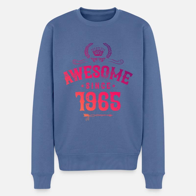 1965 génial depuis - Pull Premium bio Homme - bleu pigeon