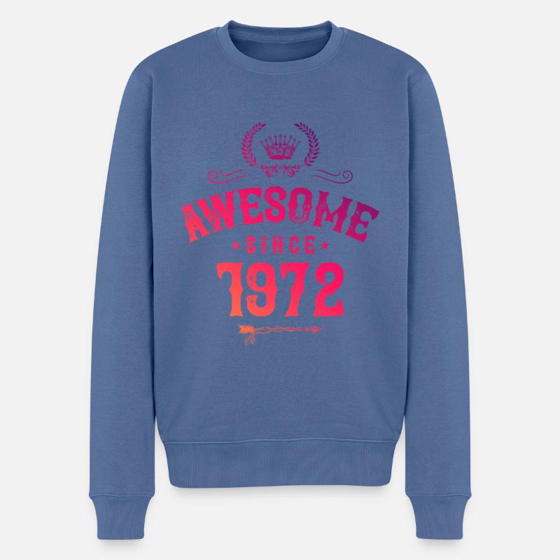 1972 génial depuis - Pull Premium bio Homme - bleu pigeon