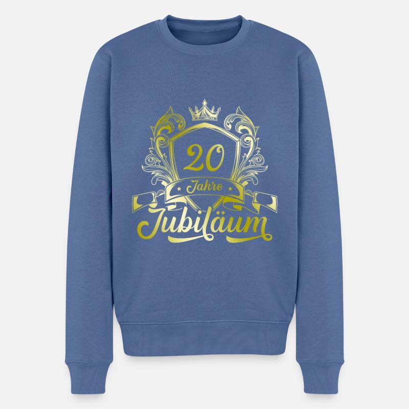 20 Zahl Kranz - Männer Premium Bio Pullover - Taubenblau