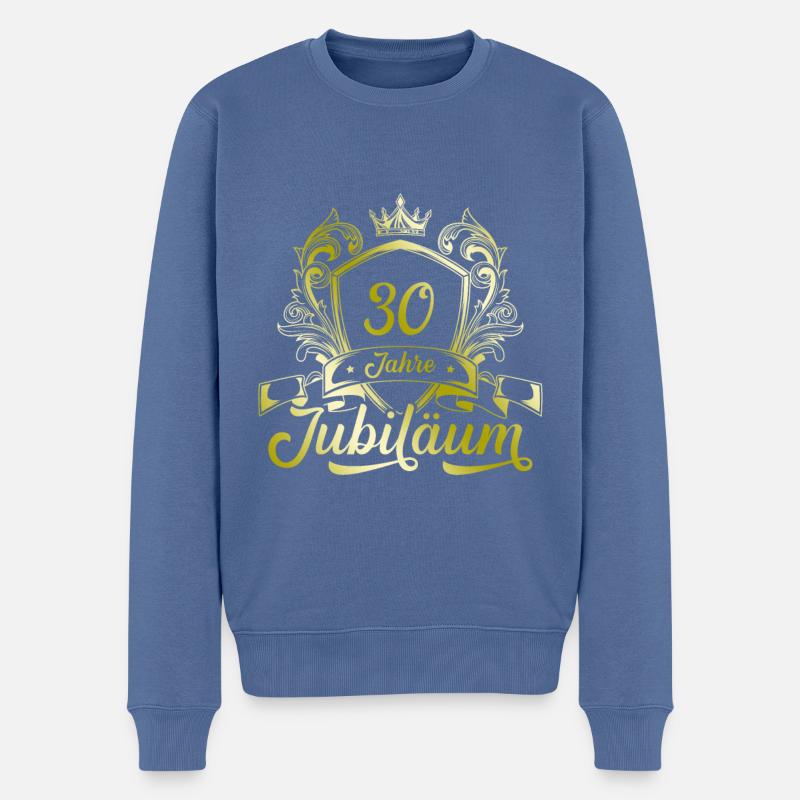 30 Zahl Kranz - Männer Premium Bio Pullover - Taubenblau