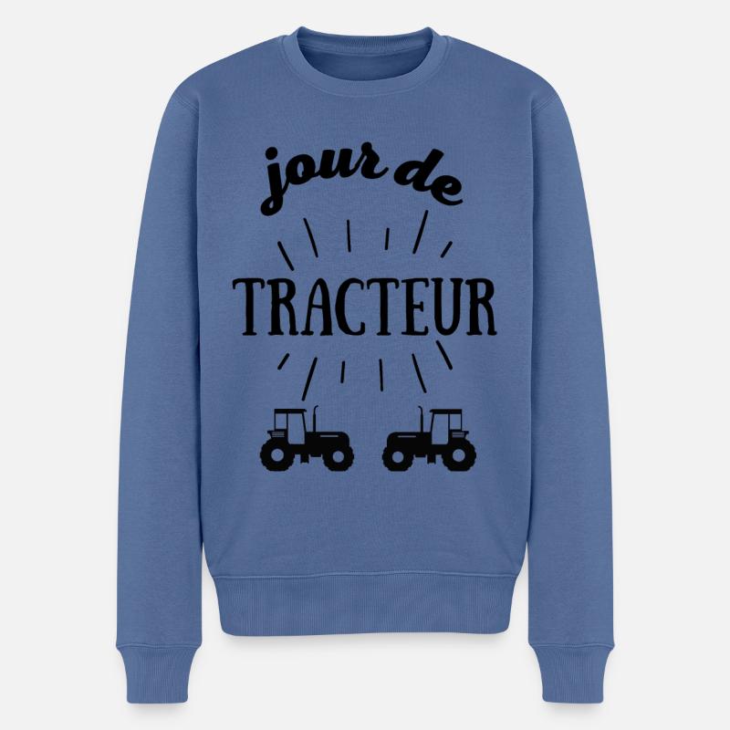 Jour de tracteur - Pull Premium bio Homme - bleu pigeon