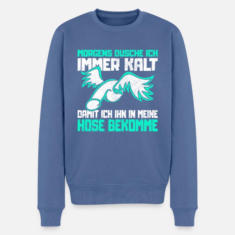 Eisbaden Eisbader kalt duschen Eisbär Winter Eis - Männer Premium Bio Pullover - Taubenblau