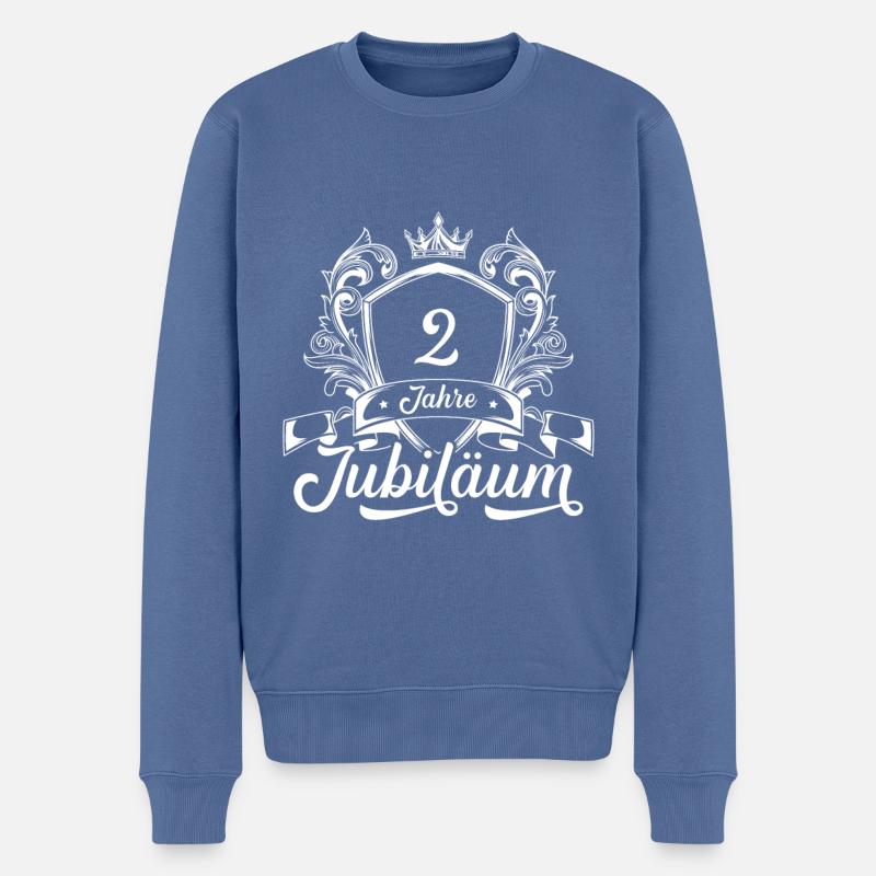 2 Zahl Kranz - Männer Premium Bio Pullover - Taubenblau