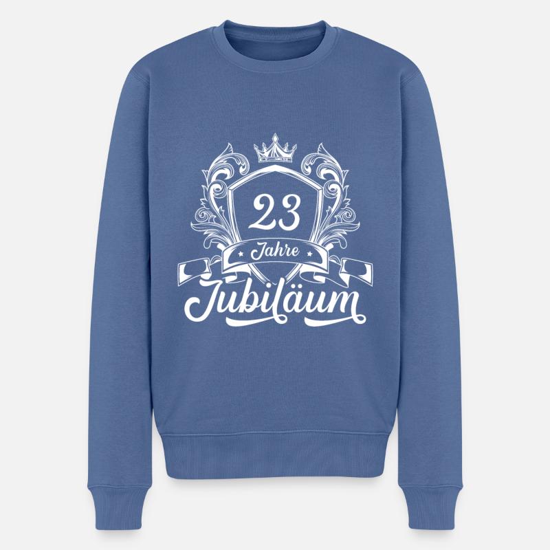23 Zahl Kranz - Männer Premium Bio Pullover - Taubenblau