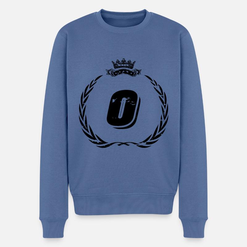 O Buchstabe Kranz - Männer Premium Bio Pullover - Taubenblau