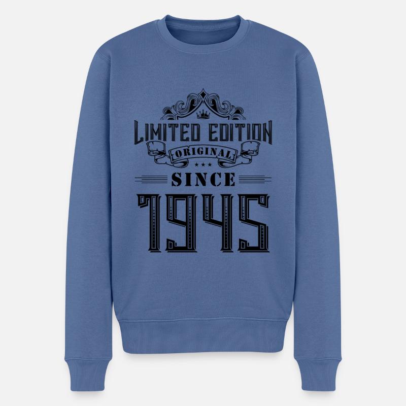 Édition limitée 1945 - Pull Premium bio Homme - bleu pigeon
