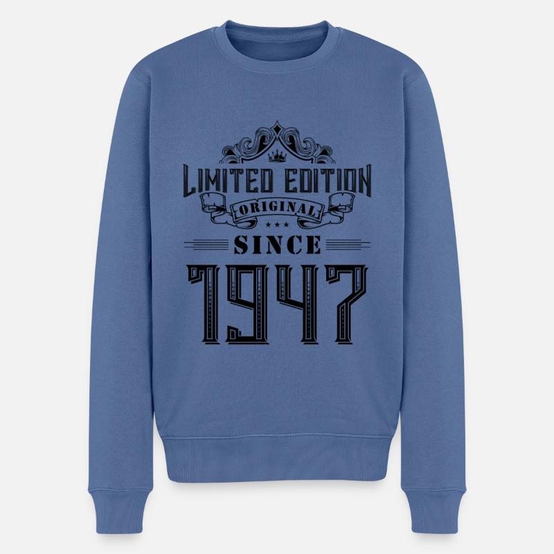 Édition limitée 1947 - Pull Premium bio Homme - bleu pigeon