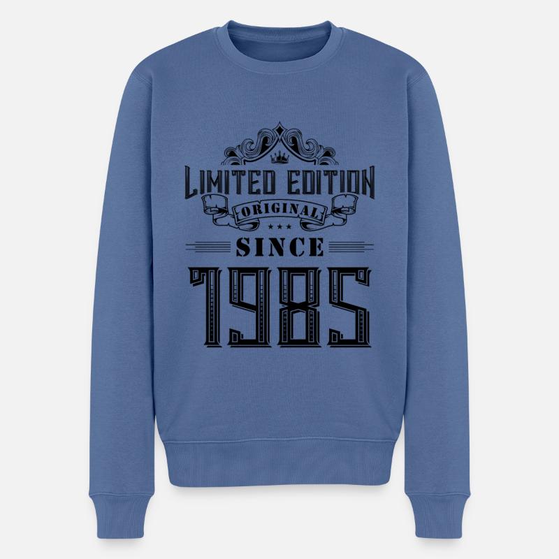 1985 limited edition - Männer Premium Bio Pullover - Taubenblau