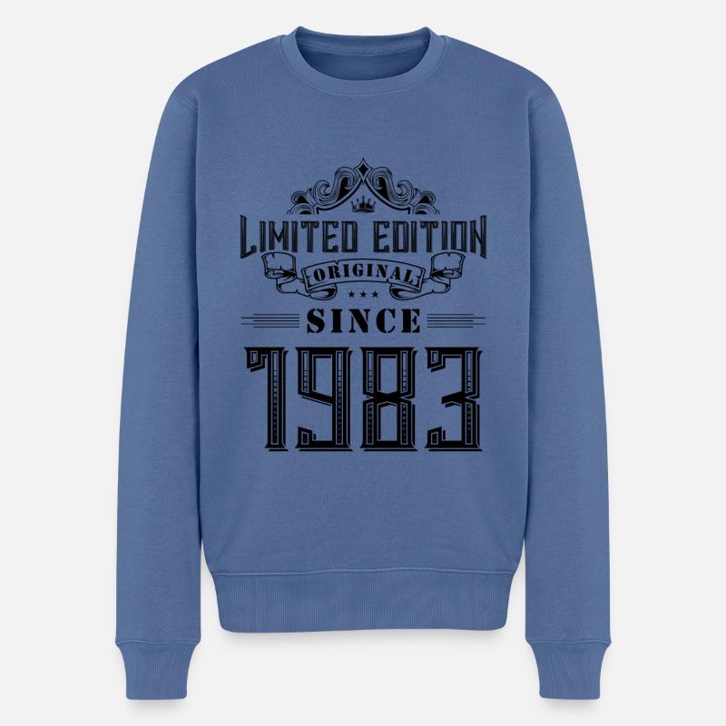 Édition limitée 1983 - Pull Premium bio Homme - bleu pigeon