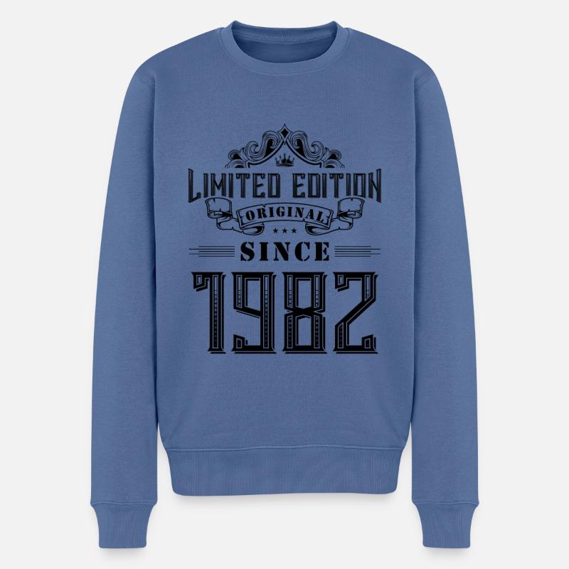 1982 limited edition - Männer Premium Bio Pullover - Taubenblau
