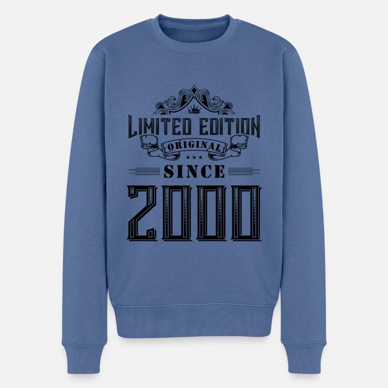 2000 limited edition - Männer Premium Bio Pullover - Taubenblau